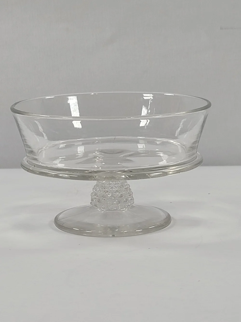 Vintage Clear Glass Pedestal Compote Serving Dish
